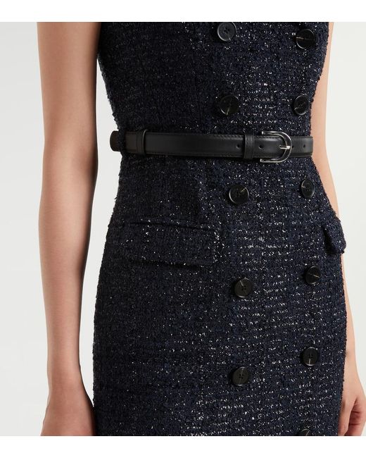Vestido Midi De Boucle Con Cinturon Self-Portrait de color Blue