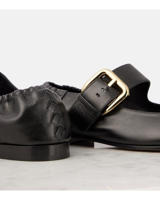 Bottega Veneta Black Astaire Mary Jane Ballerinas