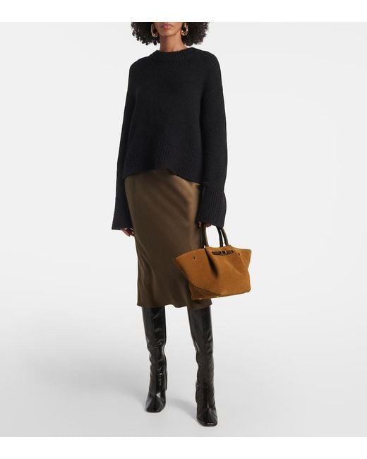 DeMellier London Brown New York Midi Suede Tote Bag
