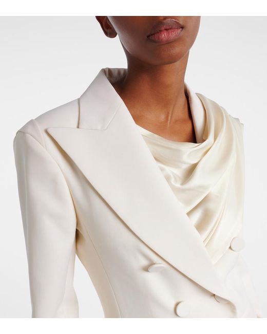Nina Ricci Natural Scarf-Detail Virgin Wool Gabardine Blazer