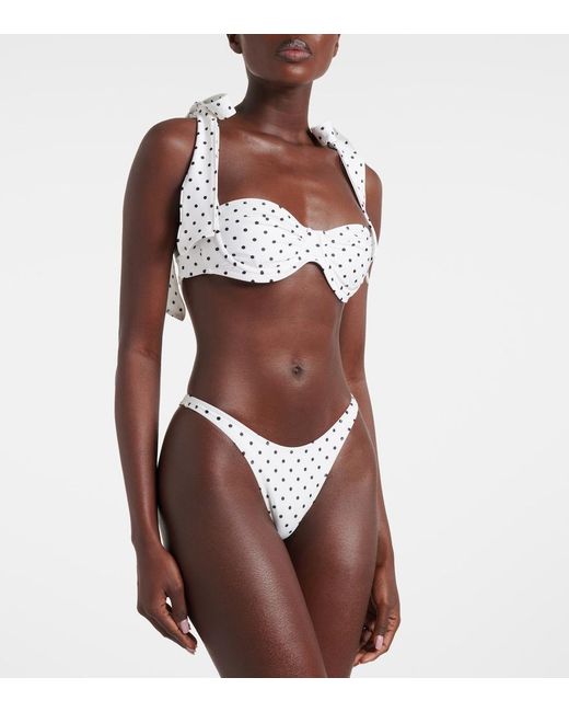 SAME Metallic Lady Polka-Dot Bikini Top