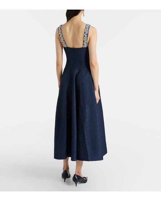 Vestido Midi Charlotte De Jacquard Adornado Jonathan Simkhai de color Blue