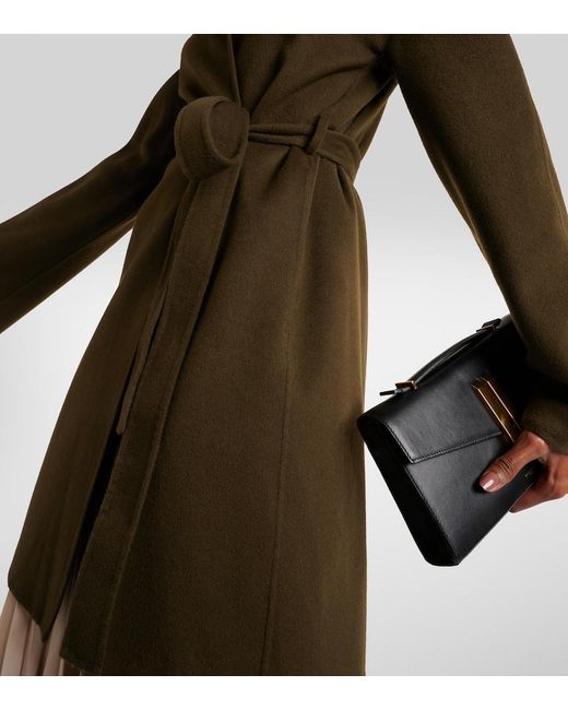 Joseph Green Light Double Face Cranwood Wool And Silk Coat