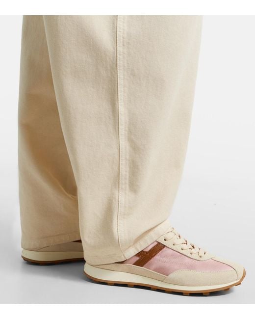 Hogan White H699 Suede Sneakers