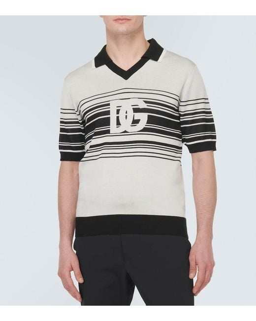 Dolce & Gabbana White Polo Shirt With Print for men