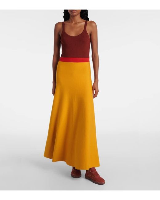 Gabriela Hearst Orange Maxikleid Flaminius Aus Wolle