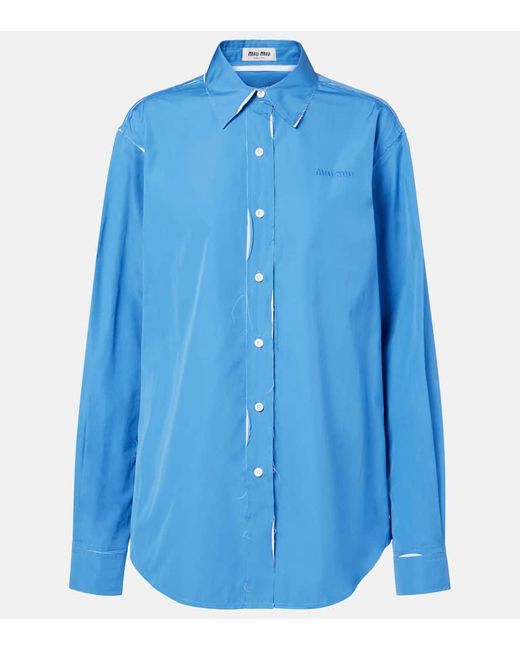 Miu Miu Blue Hemd Aus Baumwollpopeline
