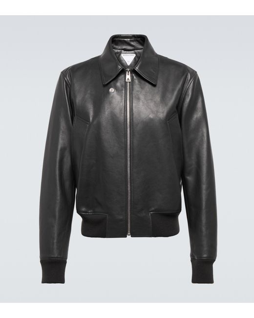 Bottega Veneta Leather Blouson Jacket in Black for Men | Lyst