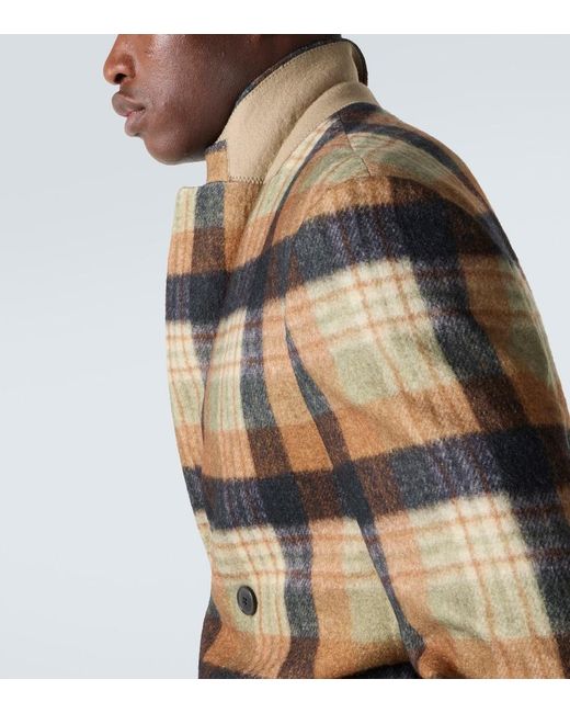 Dries Van Noten Brown Checked Wool Blazer for men