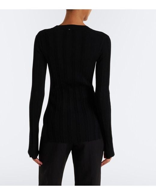 Sportmax Black Ribbed-Knit Cardigan
