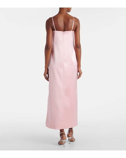 ALÉMAIS Pink Cindy Embellished Satin Slip Dress