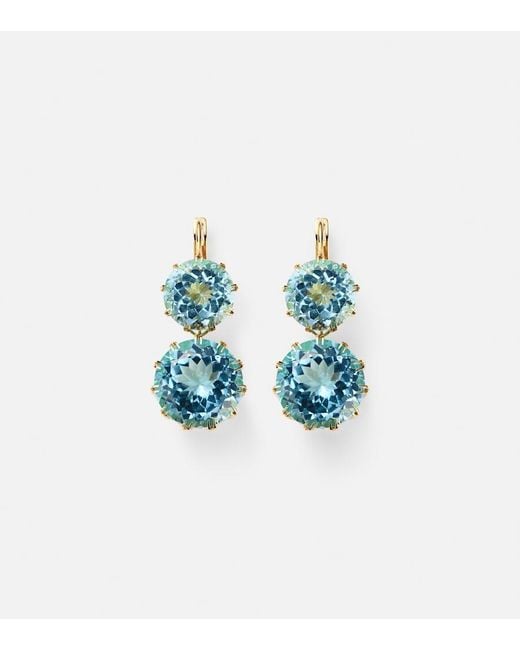 Ileana Makri Blue 18kt Yellow Gold Earrings With Topaz
