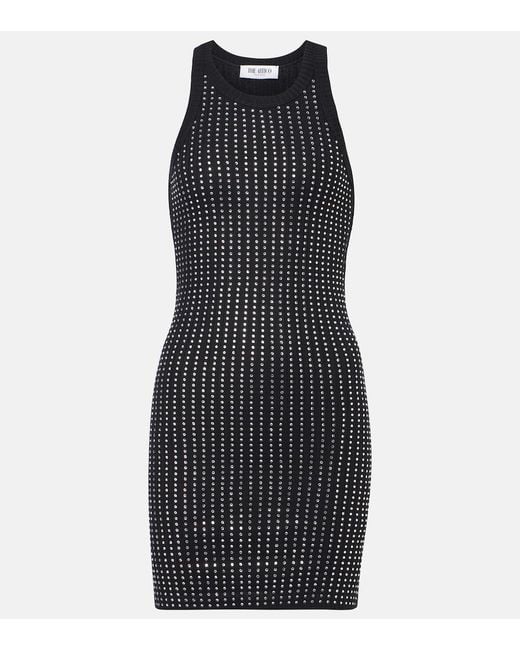 The Attico Black Embellished Cotton Minidress