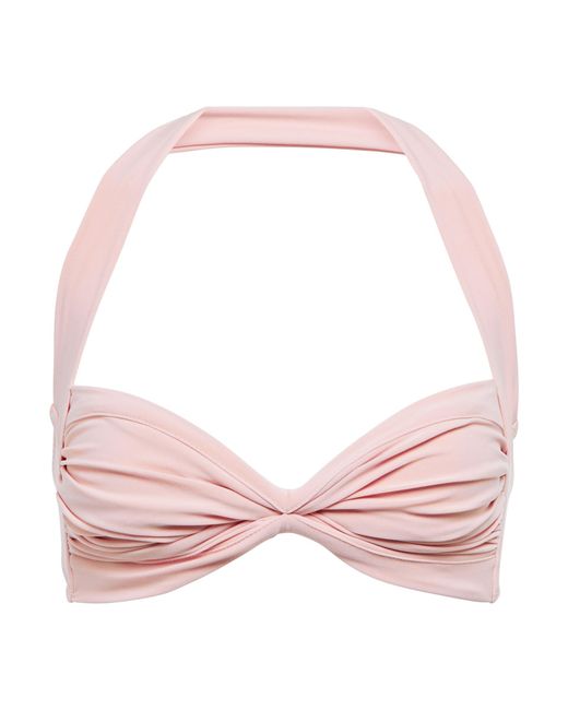 Norma Kamali Synthetic Bill Bra Bikini Top in Blush (Pink) | Lyst