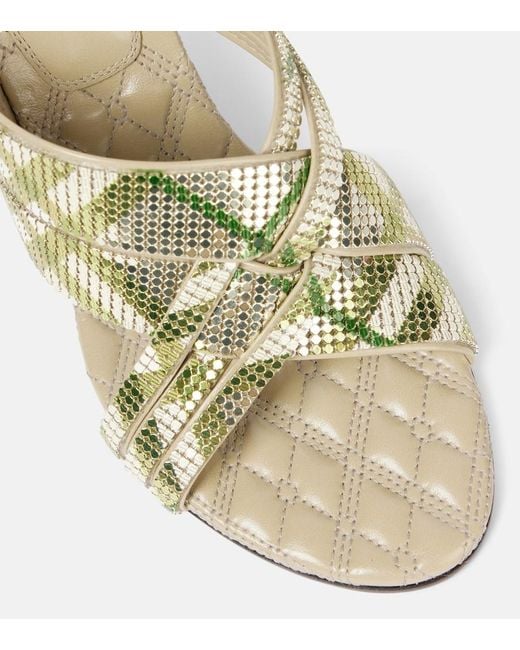 Burberry Metallic Cabana 90 Check Mules