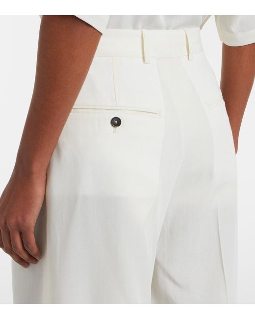 Totême White Semi-Sheer Bermuda Shorts