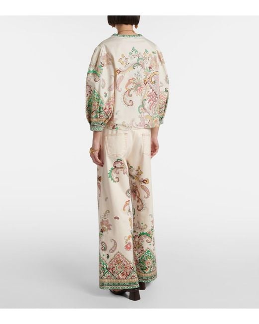 Top De Algodon Estampado Etro de color Metallic