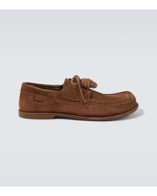 Loewe Brown Paula's Ibiza Campo Suede Boat Shoes for men
