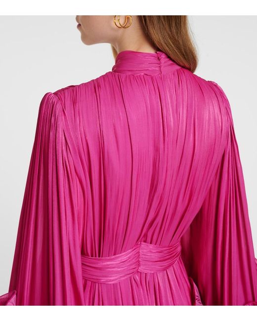 Costarellos Pink Ruffled Midi Dress