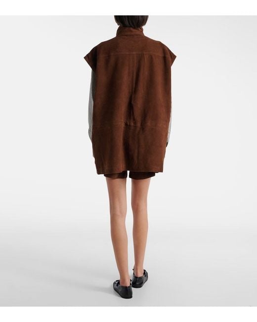 Frankie Shop Brown Turin Oversized Suede Jacket