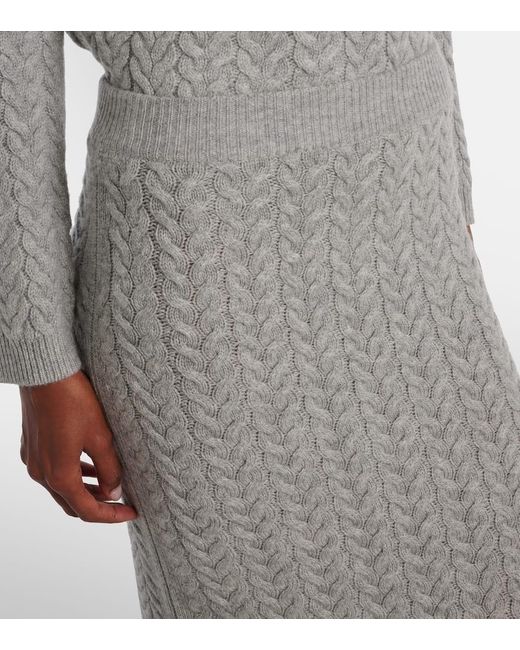 Max Mara Gray Cable-Knit Wool And Cashmere Pencil Skirt