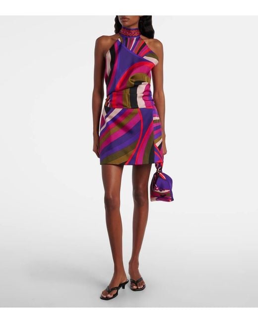 Emilio Pucci Pink Wickelrock Iride Aus Seide