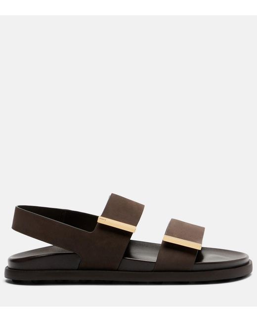 Tod's Black Suede Slingback Sandals