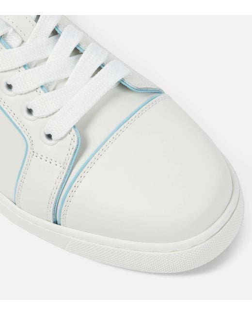 Christian Louboutin White Fun Vieira Brand-embellished Leather Low-top Trainers