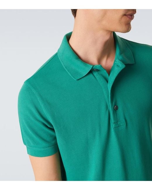 Tom Ford Green Pique Polo Shirt for men