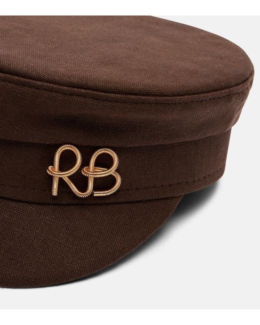 Ruslan Baginskiy Brown Rb Linen Canvas Newsboy Hat
