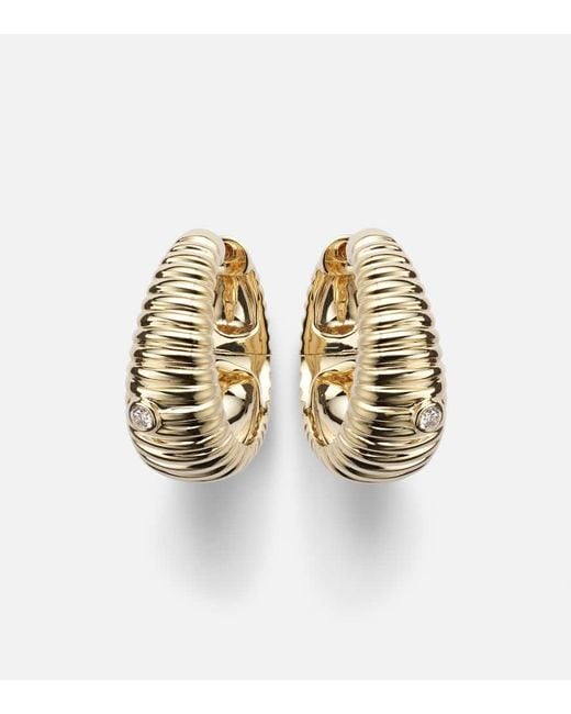 Yvonne Léon Metallic Berlingot 9Kt Earrings With Diamonds