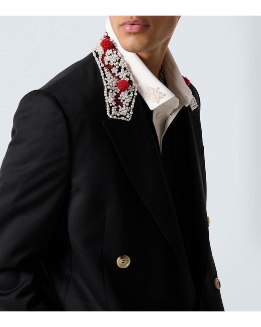 Blazer Cruzado Adornado Simone Rocha de hombre de color Black