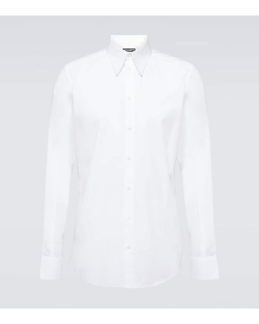 Camicia in cotone di Dolce & Gabbana in White da Uomo