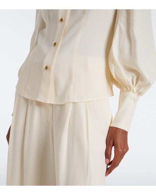 Zimmermann Natural Utility Tie-Neck Blouse