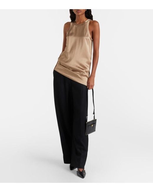 Totême  Black Flannel Wide-Leg Pants
