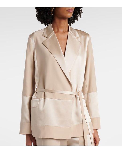 Veste Amelia En Satin De Soie Joseph en coloris Natural