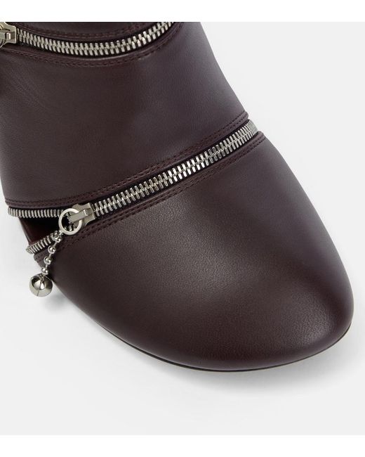 Burberry Brown Peep Leather Ankle Boots
