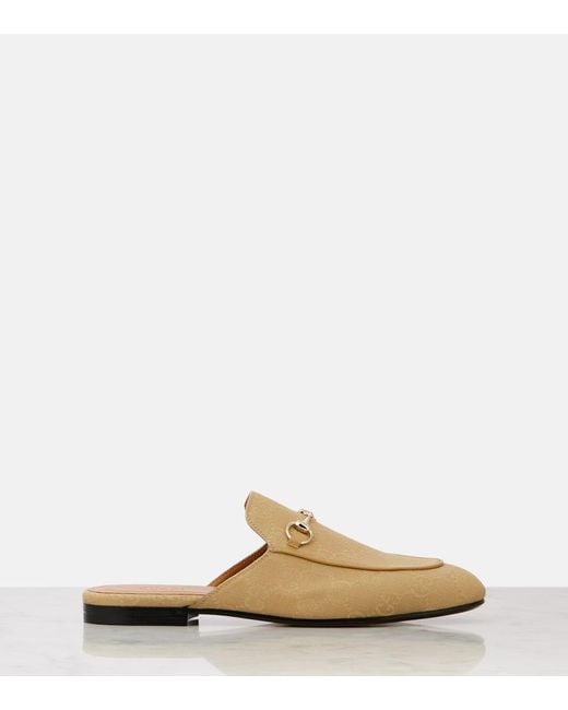 Mules Princetown Horsebit di Gucci in Natural