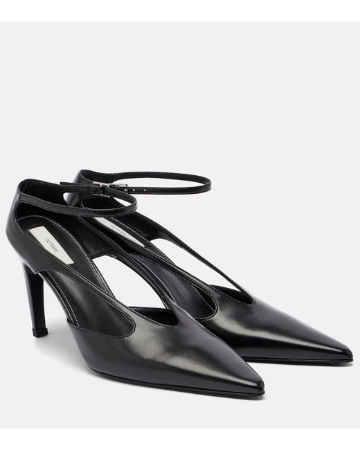 Totême Black Cutout Leather Pumps
