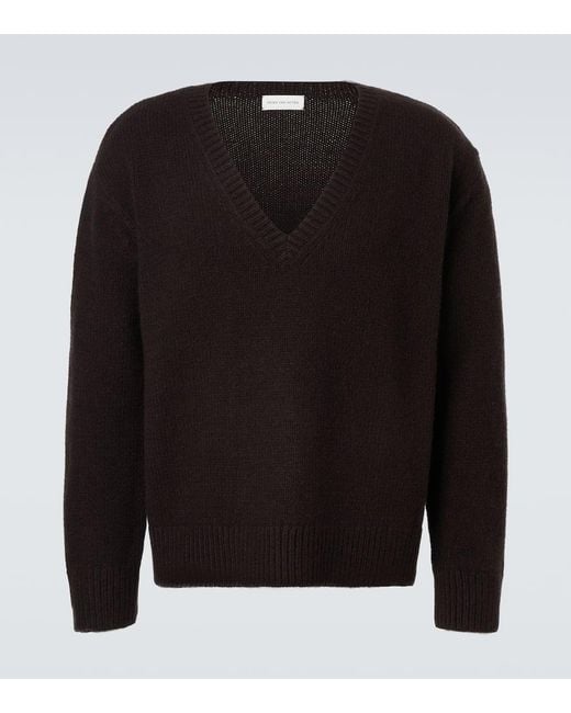 Dries Van Noten Black Wool And Cashmere Sweater for men