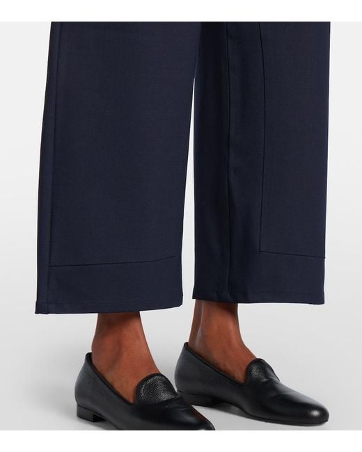 Leset Blue Jane Wool-Blend Wide-Leg Pants