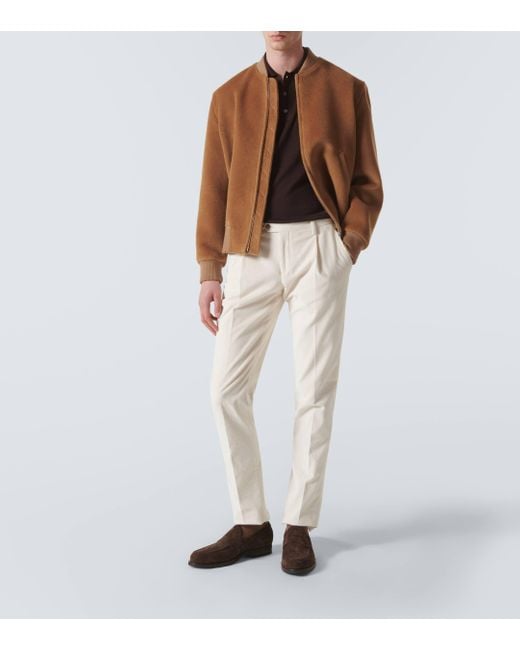 Lardini Black Wool, Silk, And Cashmere Polo Sweater for men