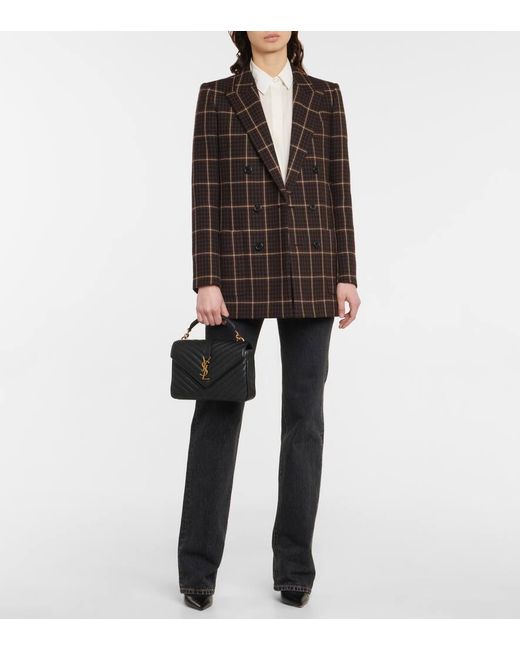 Saint Laurent Black Schultertasche College Medium Aus Leder