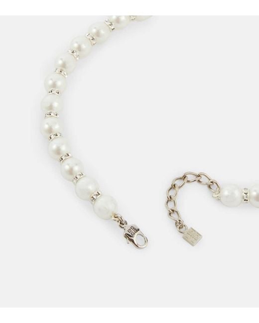 Collana con perle bijoux e Swarovski® di Givenchy in White