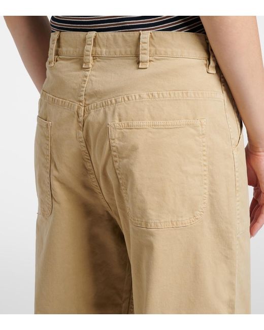 Nili Lotan Natural Whitney Cotton Wide-Leg Pants