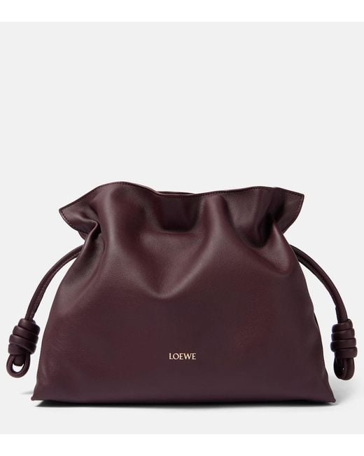 Loewe Purple Clutch Flamenco Medium Aus Leder