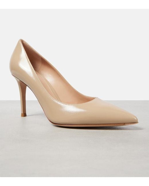 Gianvito Rossi Natural Gianvito 85 Patent Leather Pumps
