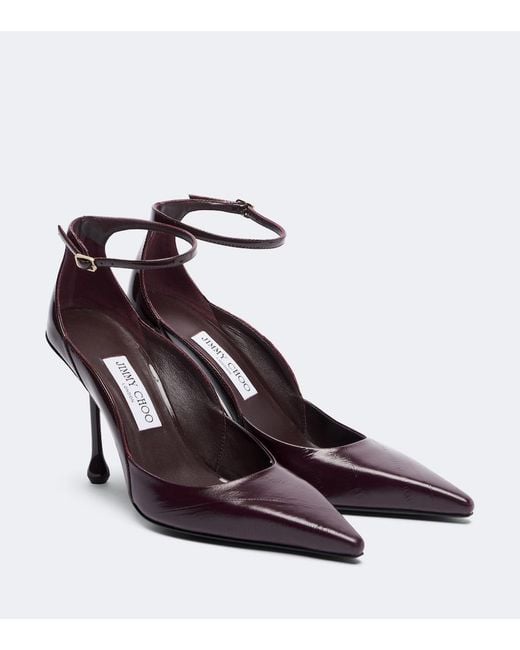 Jimmy Choo Brown Quinci Leather Pumps