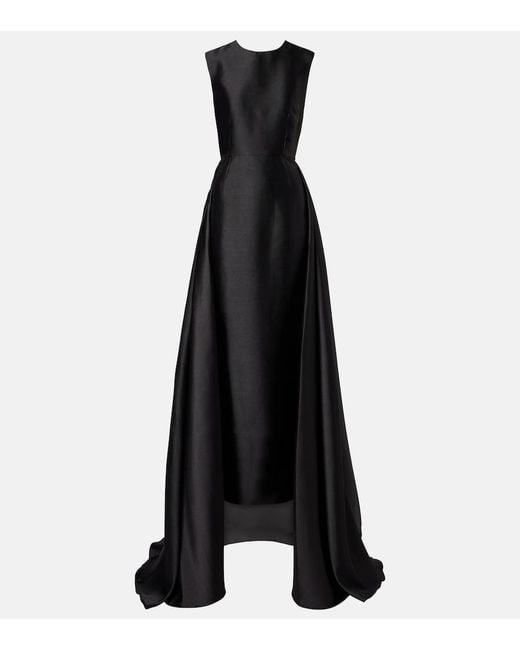 Solace London Black Larsen Satin Gown