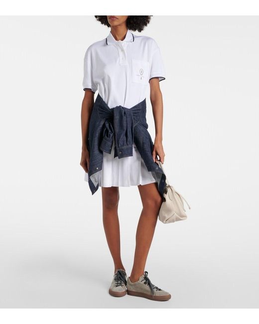 Brunello Cucinelli White Cotton Piqué Polo Minidress